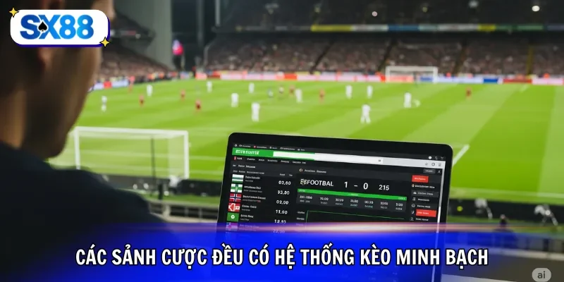 Các sảnh cược đều có hệ thống kèo minh bạch