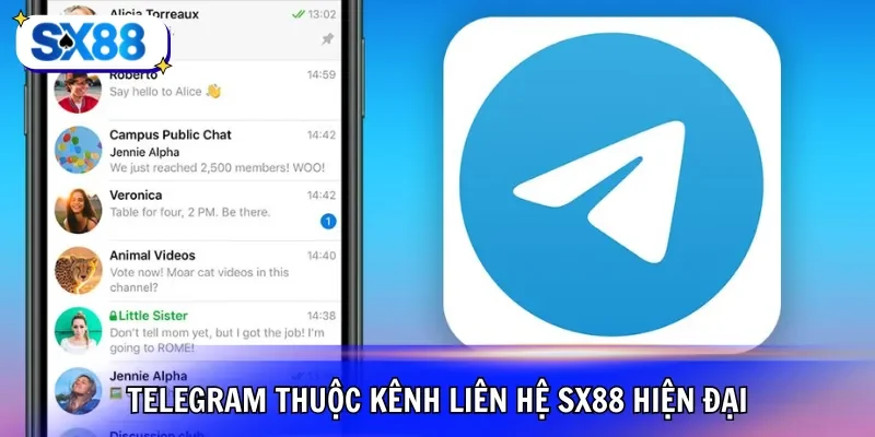 Telegram thuộc kênh liên hệ SX88 hiện đại